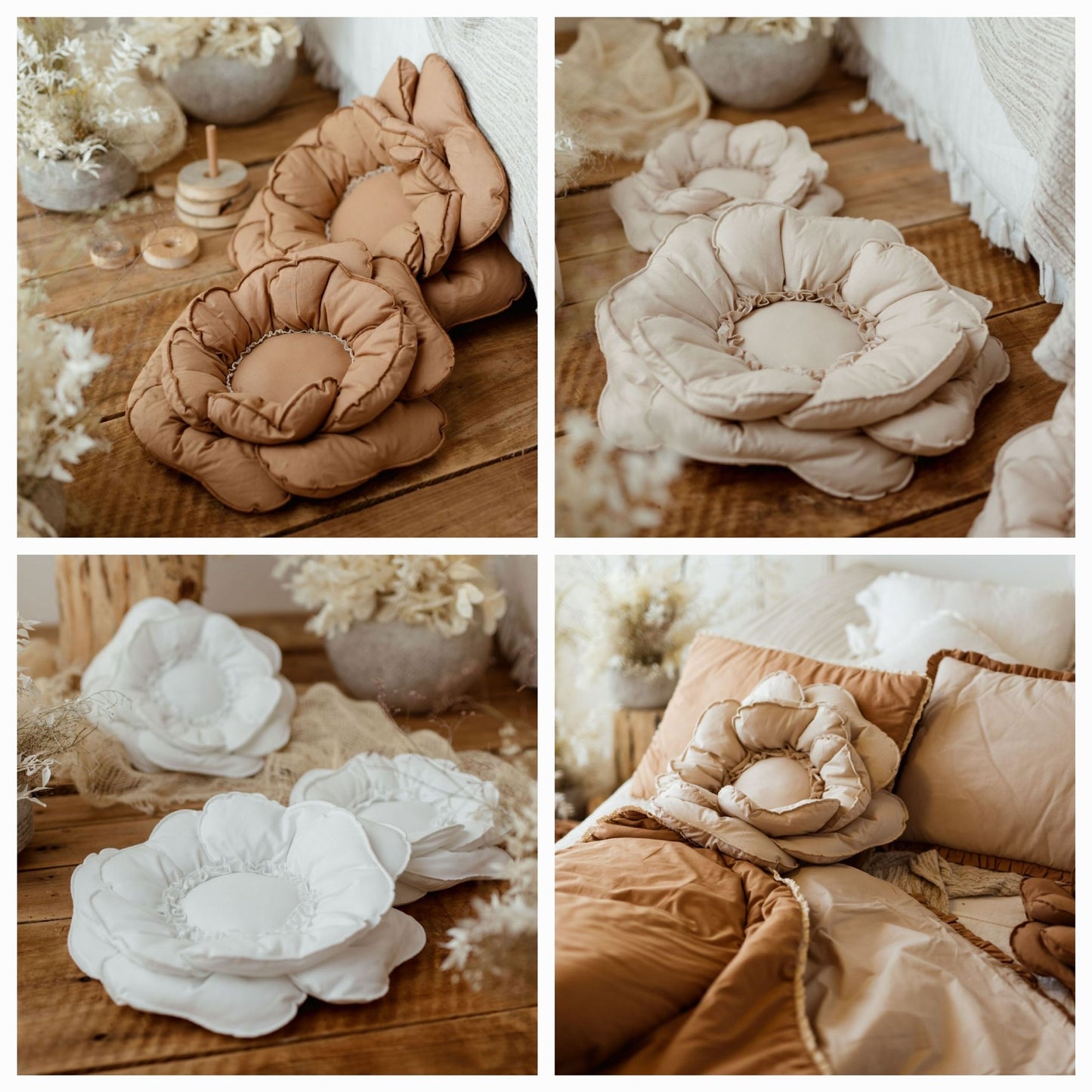 【PRE ORDER】Flower cushion CAMEL