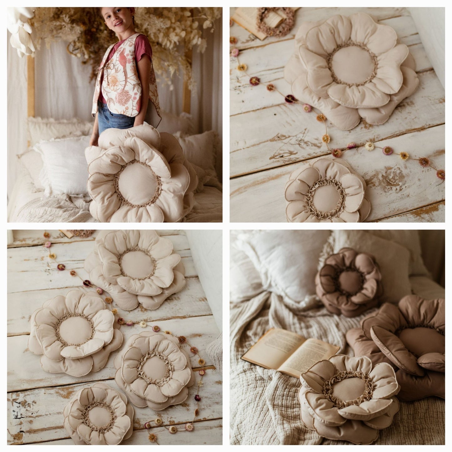 【PRE ORDER】Flower cushion BEIGE